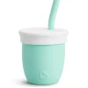 Tableware|Munchkin C'est Silicone 4 oz Training Cup with Staw - Mint