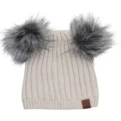 Hats|CaliKids Double Pompom Baby Knit Hat