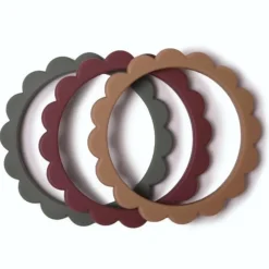 Silicone Teethers|Mushie Flower Teething Bracelet - 3 Pack