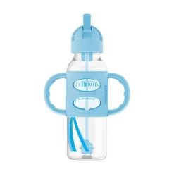 Bottle Feeding|Dr Brown's Milestones Narrow Sippy Straw Bottle with Silicone Handles