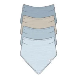 Bibs & Burp Cloths|Just Born Muslin Bandana Bibs - 4 Pack