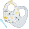Bibs & Burp Cloths|Stephen Joseph Muslin Bib Set With Matching Spoon