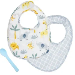 Bibs & Burp Cloths|Stephen Joseph Muslin Bib Set With Matching Spoon
