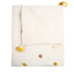 Bedding|Crane Pom Pom Quilted Baby Blanket