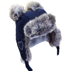 Hats|CaliKids Pom Trapper Hat - Navy