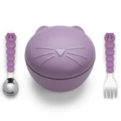Tableware|Melii Baby Silicone Animal Bowl with Lid and Utensils