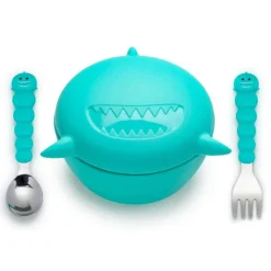Tableware|Melii Baby Silicone Animal Bowl with Lid and Utensils