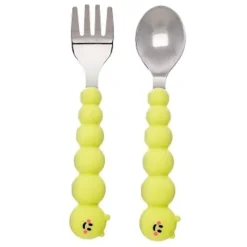 Tableware|Melii Baby Silicone Caterpillar Spoon and Fork Set