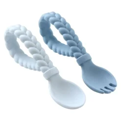 Self Feeders|Itzy Ritzy Sweetie Spoons - Silicone Baby Fork + Spoon Set